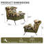 Fauteuil d'appoint moderne, structure en bois massif, revêtement en chenille et cuir, siège confortable pour le salon, la chambre et le balcon.-216238429