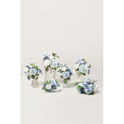 Ling's Moment Mini Premade Flower Centerpiece Set in Dusty Blue