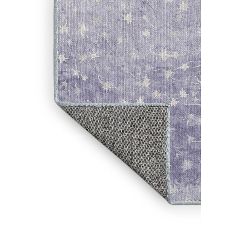 Machine Washable Blue Area Rug, Runner  2' x 4'