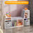Sydonie 43.3" Reading Nook Bench, Bookcase with Seat Cushion, 6-Cubby Book Shelf Storage Organizer