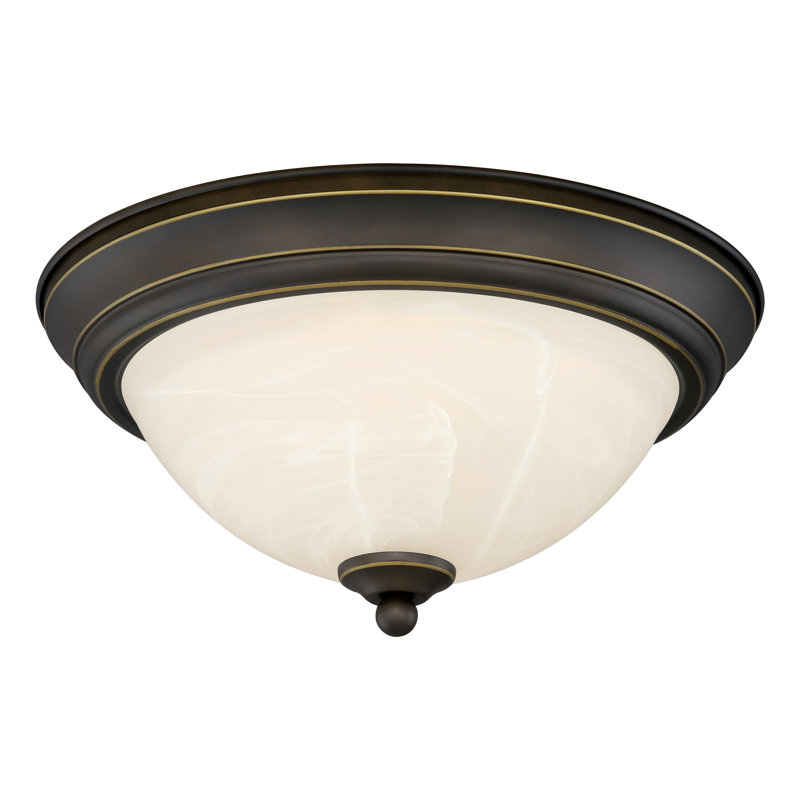 Humayraa Glass LED Flush Mount, Vintage Bronze