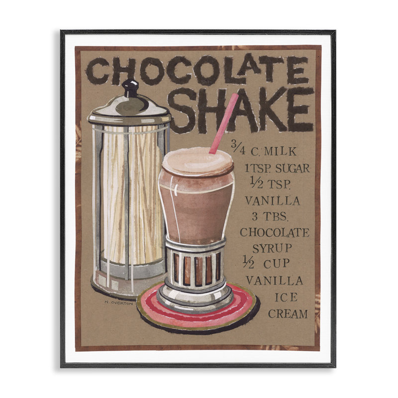 Recette de chocolat frappé par Nancy Overton, H 30 po x l 24 po, Giclée encadrée noir minuit