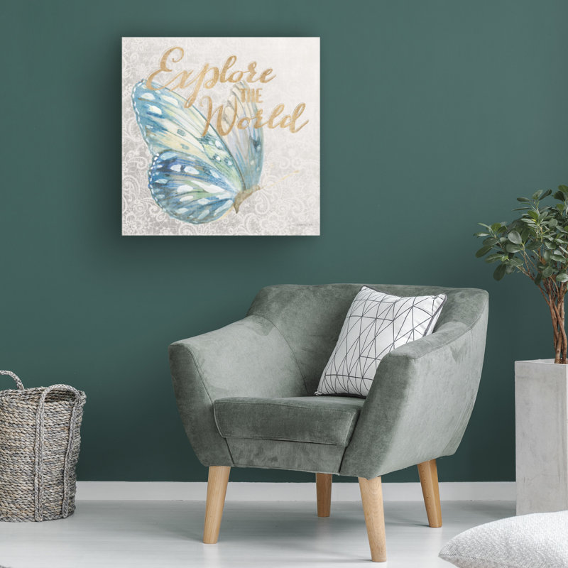 Œuvre sur toile, papillon Danhui Nai, H 18 po x l 18 po