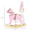 Chevaux et animaux à bascule en métal rose, 12,1 x 4,3 x 10,5 po, avec contrôle pratique