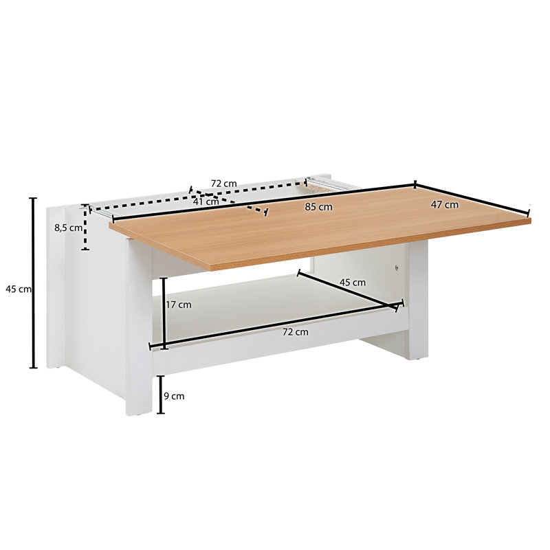 Shona Sled Coffee Table with Storage, 45cm H x 85cm L x 47cm D