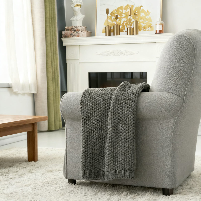 Jeté épais Chunky, 100% coton, léger et confortable, lavable à la machine, pour un canapé, un lit ou une chambre de bébé