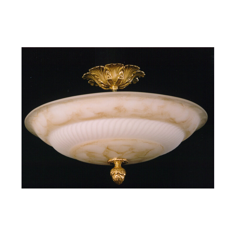 Crigger Glass Semi Flush Mount, Antique Silver