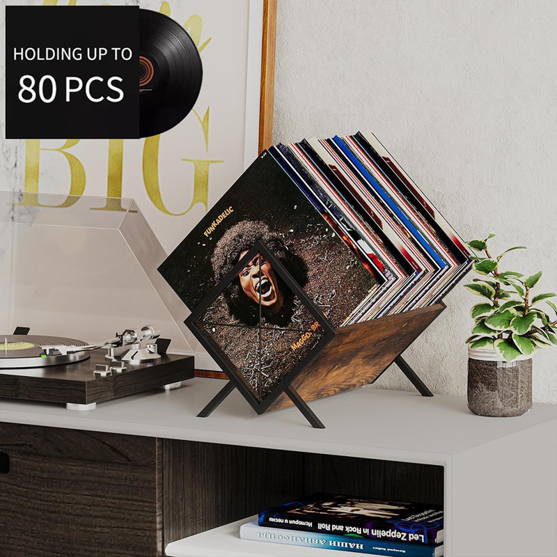 Porte-disques, support de rangement pour disques vinyles 80-100 ...