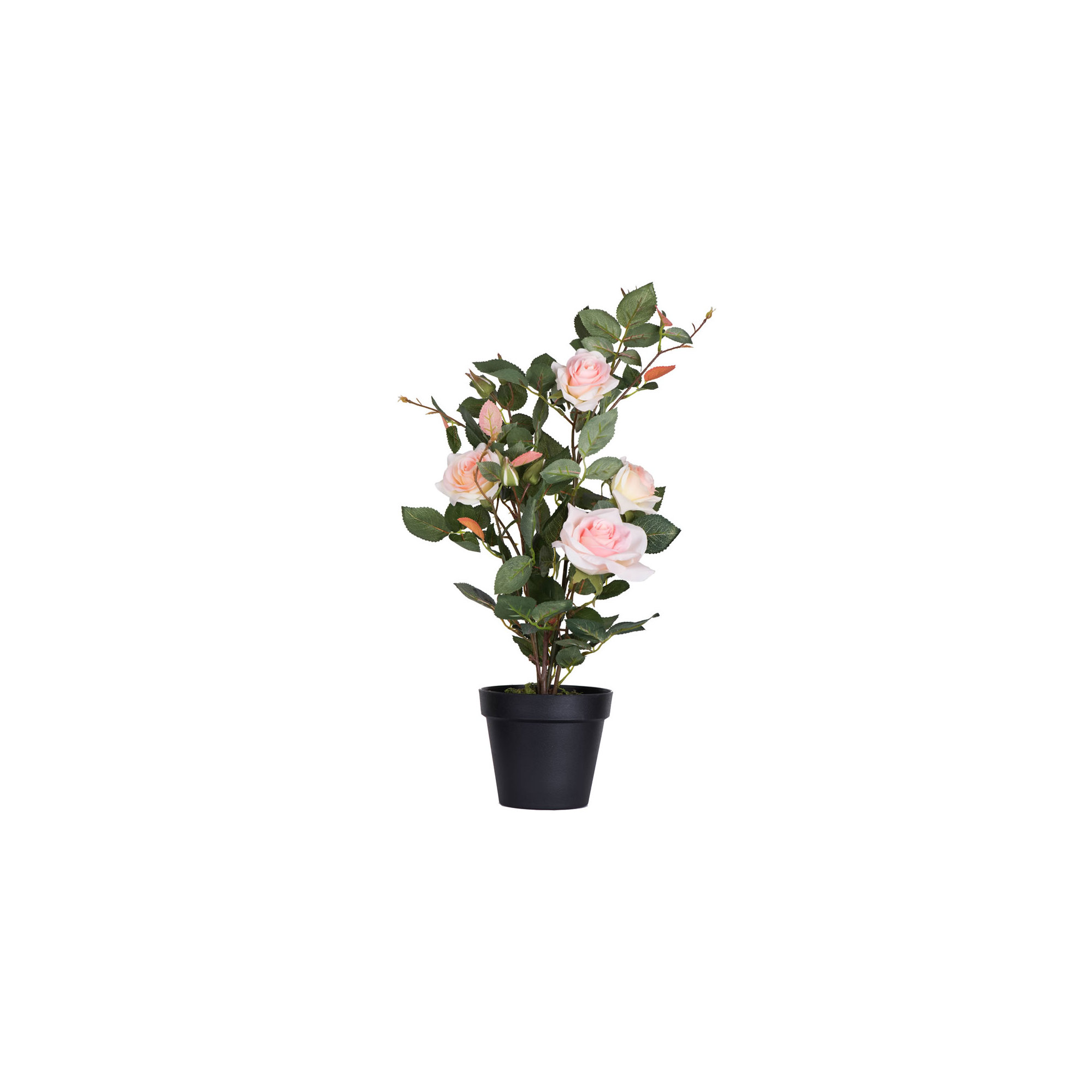 21" Artificial Yellow Rose Plant in Pot, Pink