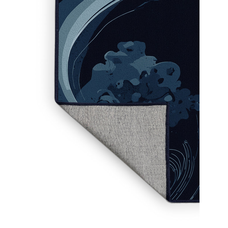 Tapis bleu éclectique lavable à la machine Pittman Baba Yaga, 5 x 8
