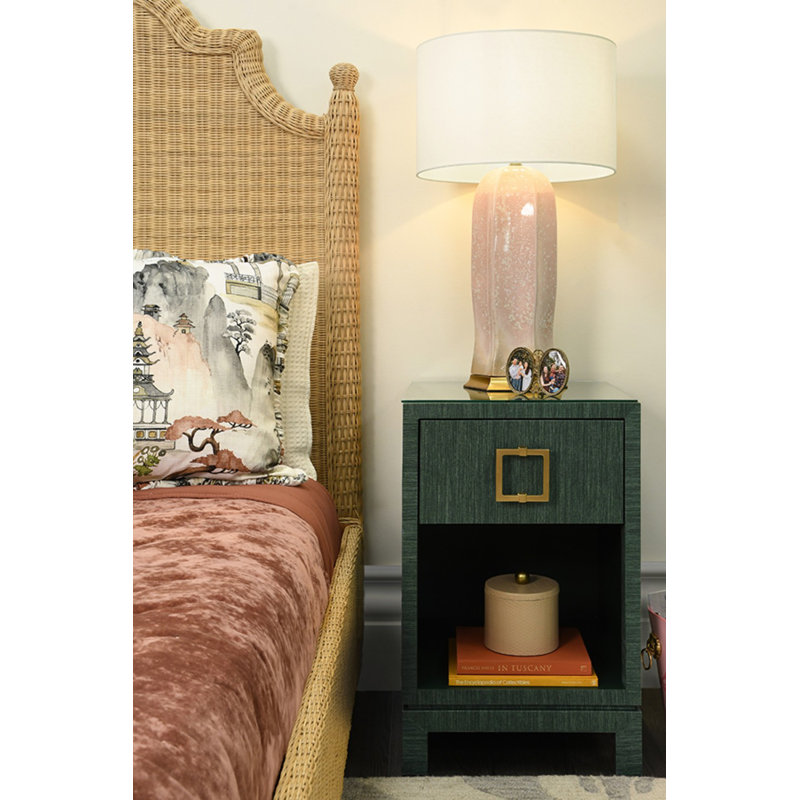 Blair Glass End Table, Green