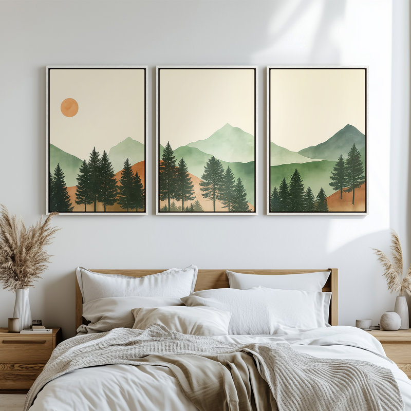 Art mural encadré, impressions murales abstraites rétro pour chambre à coucher, H 24 po x l 16 po, Blanc