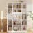 70.9" H white Standard Bookcase with doors, 5-Tier open Bookcase and Bookshelf