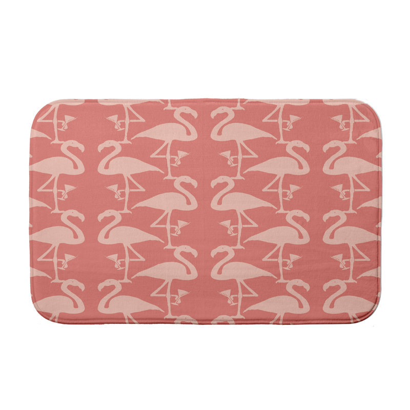 Lyndsey Non-Slip Bath Mat, 17" W x 24" L, Coral