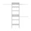 Système d'organisation modulaire Hollis avec tablettes ouvertes, tringles de suspension doubles et rangement vertical, blanc