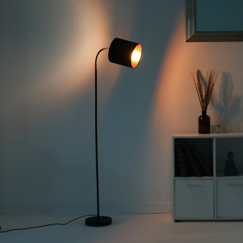 Giovoni 173cm Black Arched Floor Lamp, Black