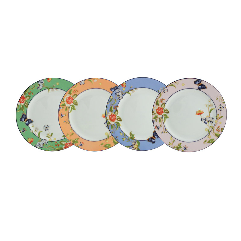 Windsor Cottage Garden 4 Piece Bone China Salad Plate Set