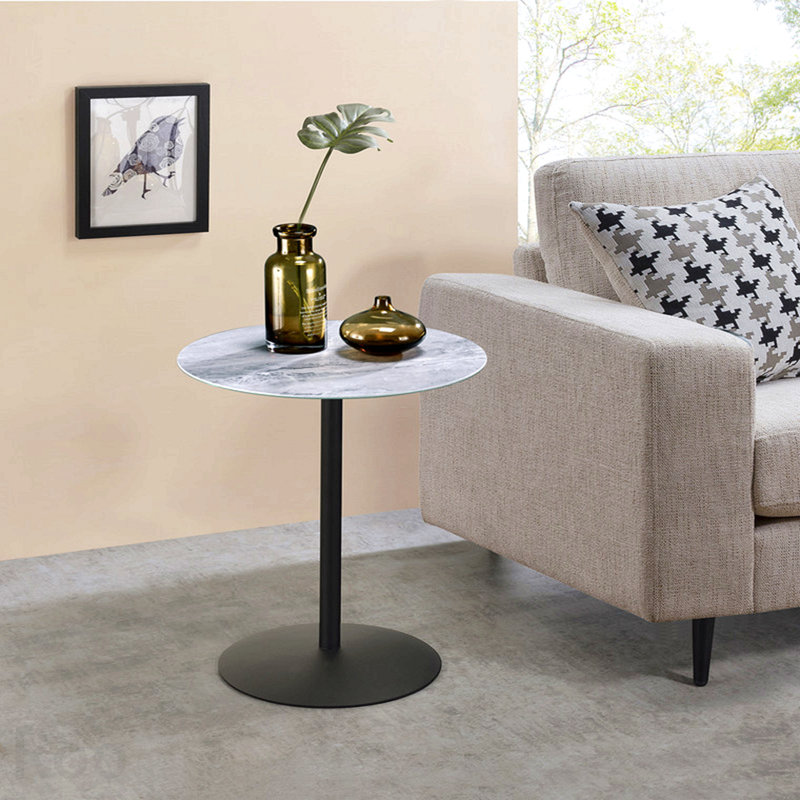Table de bout, marbre gris Cirillo texturé, Gris