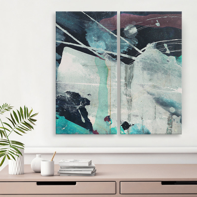 'Bueno Exchange XLIV' 2 Piece Painting Print on Wrapped Canvas Set