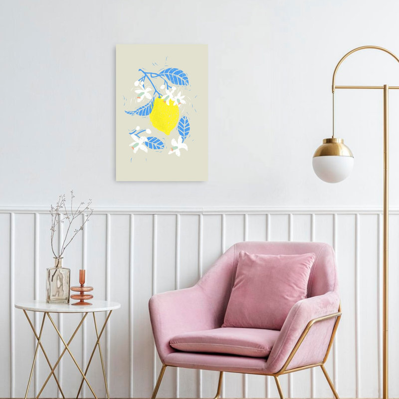 Lemon Tree Bloom Abstract Lemon Tree Flower Fruit Wall Art Print by Annick - Wrapped Canvas Print, 60.96cm H x 40.64cm W