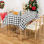 Nappe rectangulaire en vinyle à carreaux avec envers en flanelle, 152 x 213 cm, noir et blanc