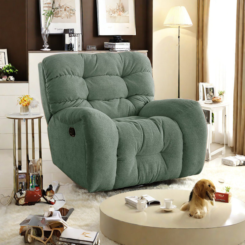 360° Swivel Recliner with Soft Cushion, Olive