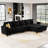 Shavera 6 - Piece 130.6'' Wide Upholstered Sectional Modular Sofa Velvet Large L Shaped Tufted Couch with Storage Ottomans-1814737015