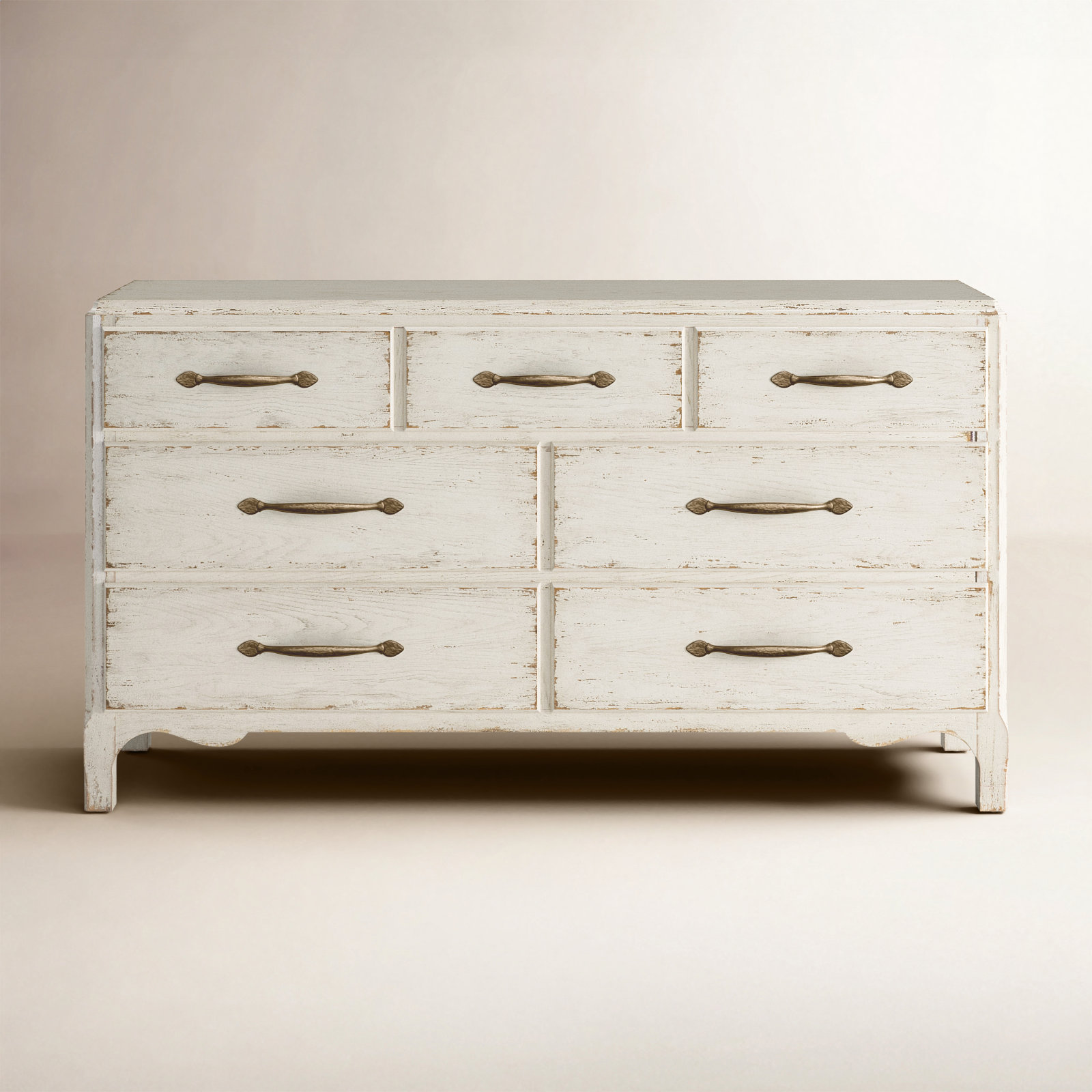 Alcy 7 - Drawer Dresser, Cream/Beige