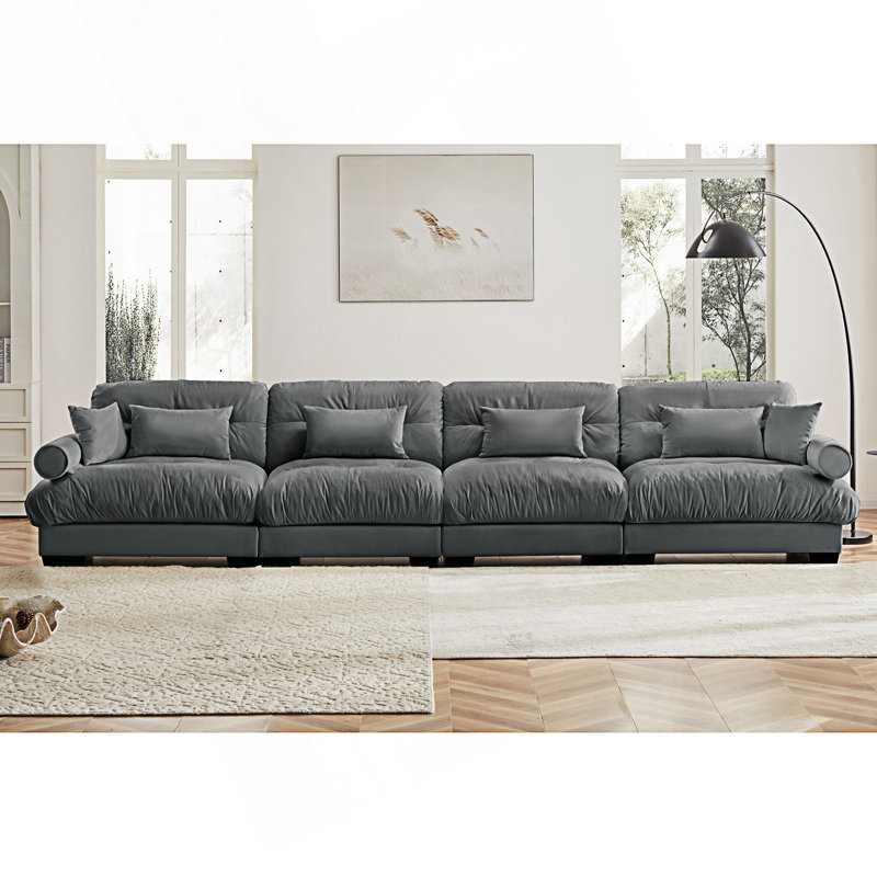 Canapé modulaire surdimensionné avec repose-pieds mobile Boneless Comfort, Gris