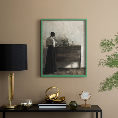 «Vintage Portrait Print Cxxv», reproduction encadrée - bois massif
