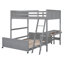 Lit double superposé au dessus d'un lit double avec bureau-1152370829