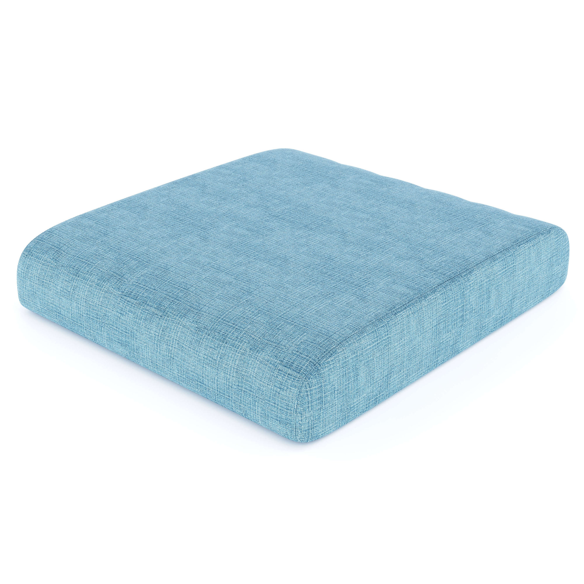 Sunbrella Outdoor Ottoman Cushion, Cast Horizon Sunbrella® Plainweave, 4" H x 22" W x 20" D