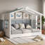 Lit simple en bois avec lit gigogne simple et tablettes latérales-133339110