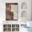 Style Mid-Century, brun foncé, formes abstraites neutres, grand cadre rustique, décor minimaliste M23-101791552-101791550