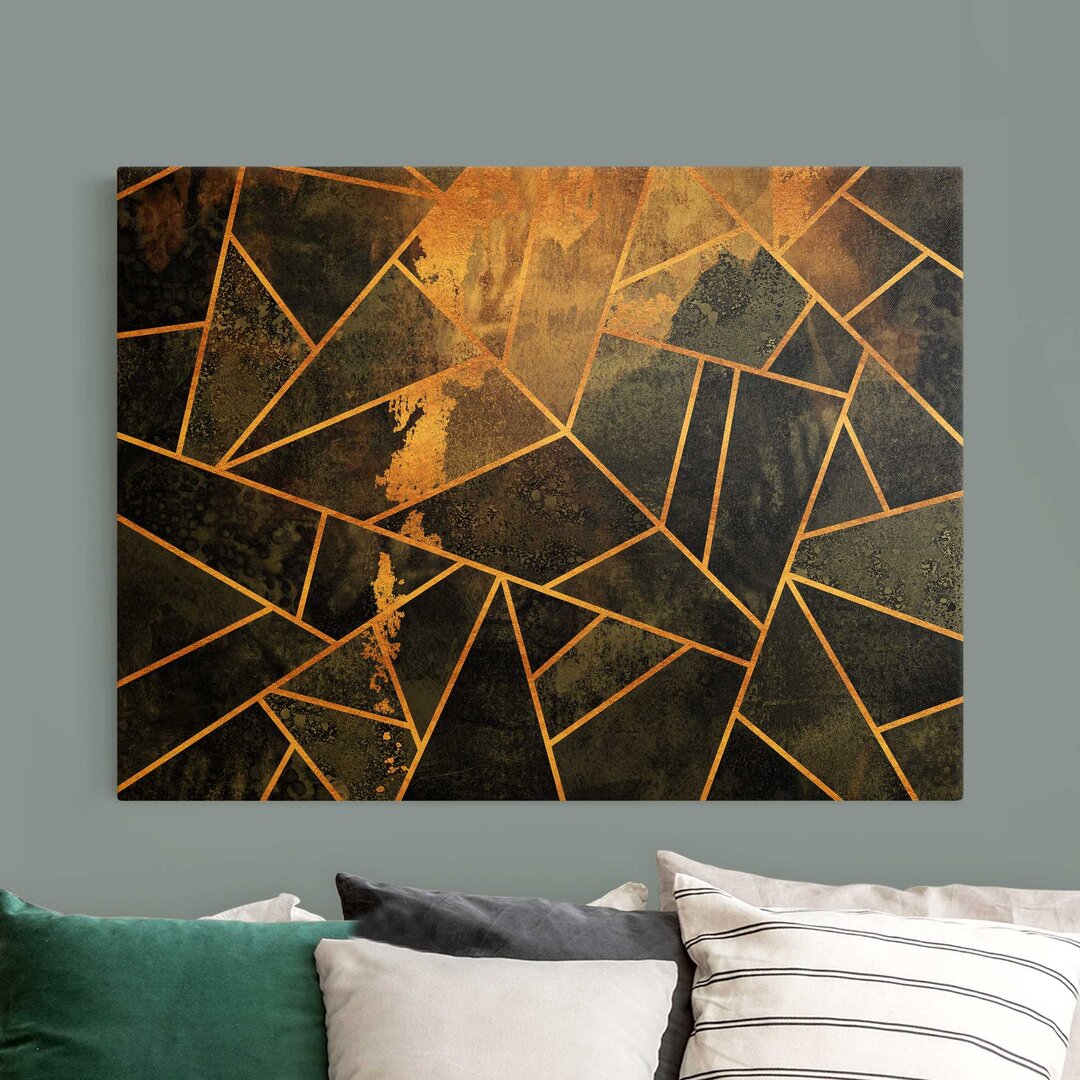 Leinwandbild Onyx mit Gold von Elisabeth Fredriksson