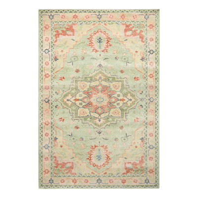 Distressed Homage Hand Knotted Wool Geometric Area Rug
