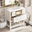 Ensemble de meuble-lavabo simple 30 po avec 5 tiroirs, ensemble de meuble-lavabo autoportant avec cadre en bois massif 30 po-117193329