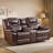 Jepum 77.6" Top-Grain Genuine Leather Manual Reclining Loveseat Sofa, 2-Seater Recliner Couch with Storage and Cupholders-539074574