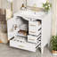 Meuble-lavabo de 76 cm (30 pouces) avec lavabo en céramique, porte à fermeture amortie avec tablette intégrée, tiroir profond et tiroir séparateur.-537682874-537682878-537682855