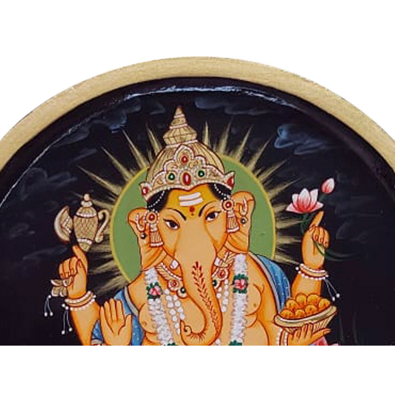 Ganesh sur une œuvre de lotus par Jagriti Bhardwaj | Fabriqué sur du bois MDF