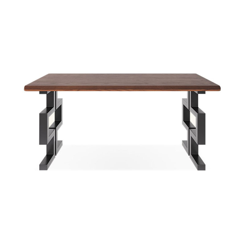 Nut-brown Rectangular Solid Wood Writing desk, 29.53" H x 62.99" W x 31.5" D