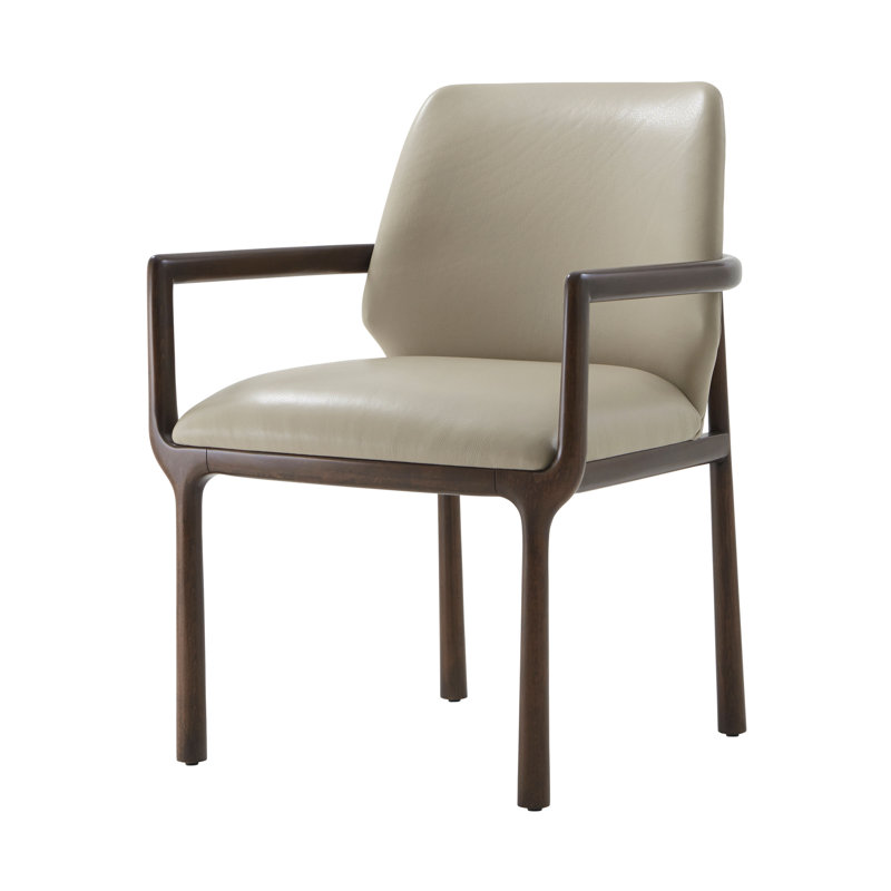 Kesden Leather Arm Chair, Pyramid Brown