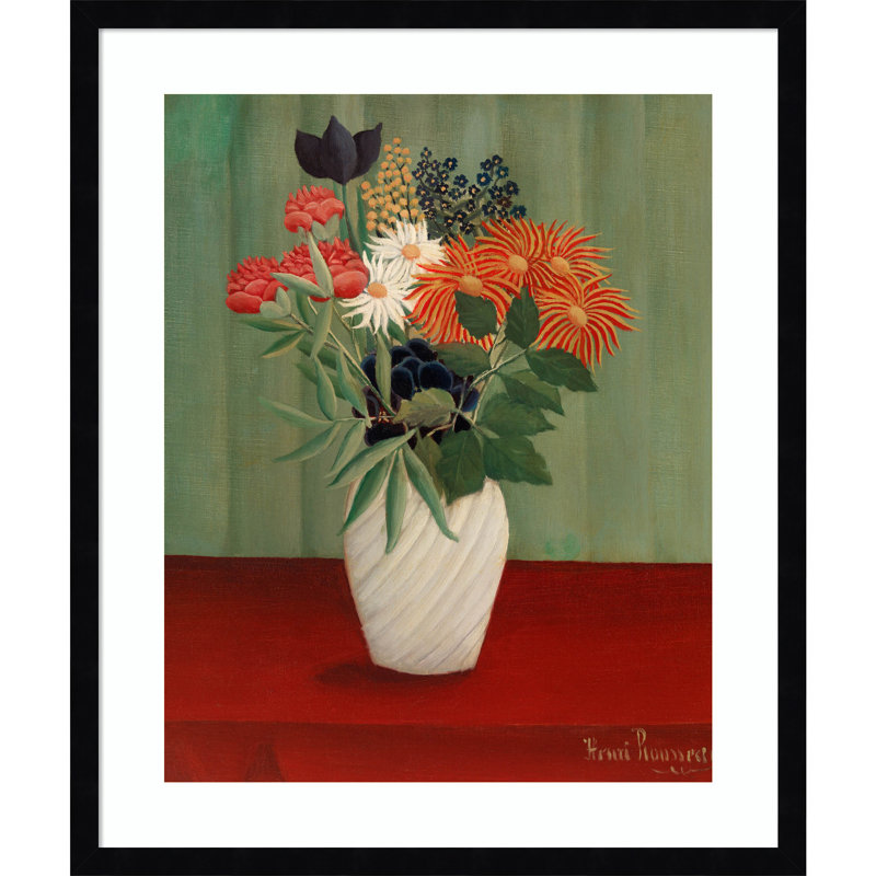 "Bouquet de fleurs" par Henri Rousseau, Noir, H 25 po x l 21 po x P 1 po