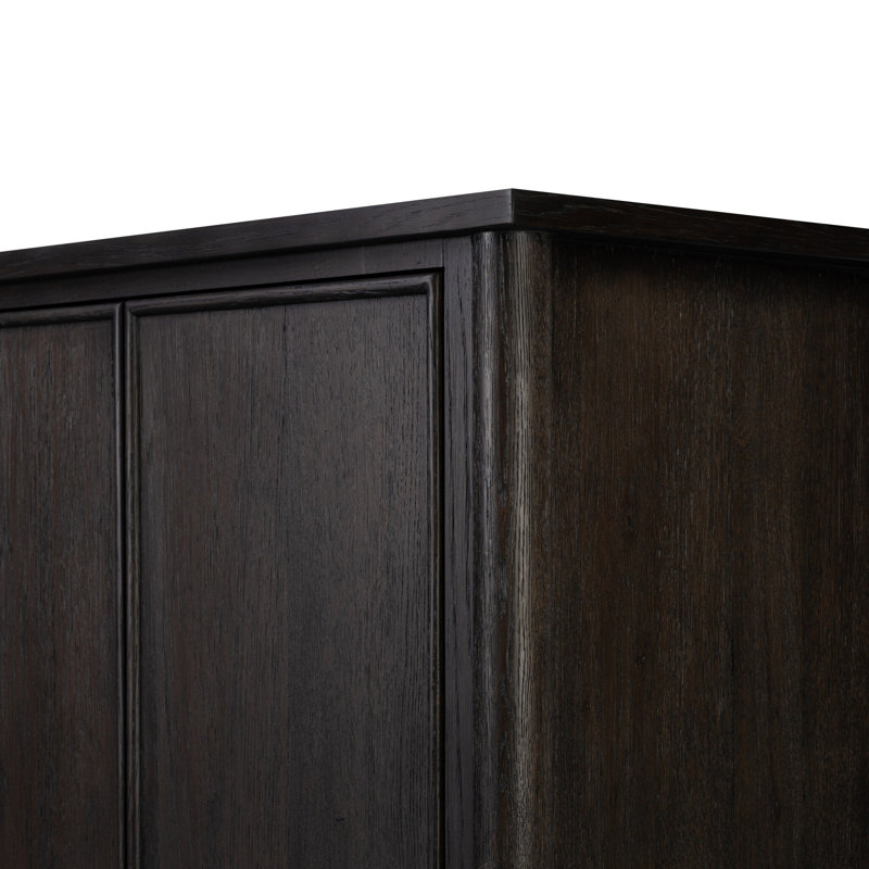 Bari Wide Cabinet, Smoked Black Resawn Oak