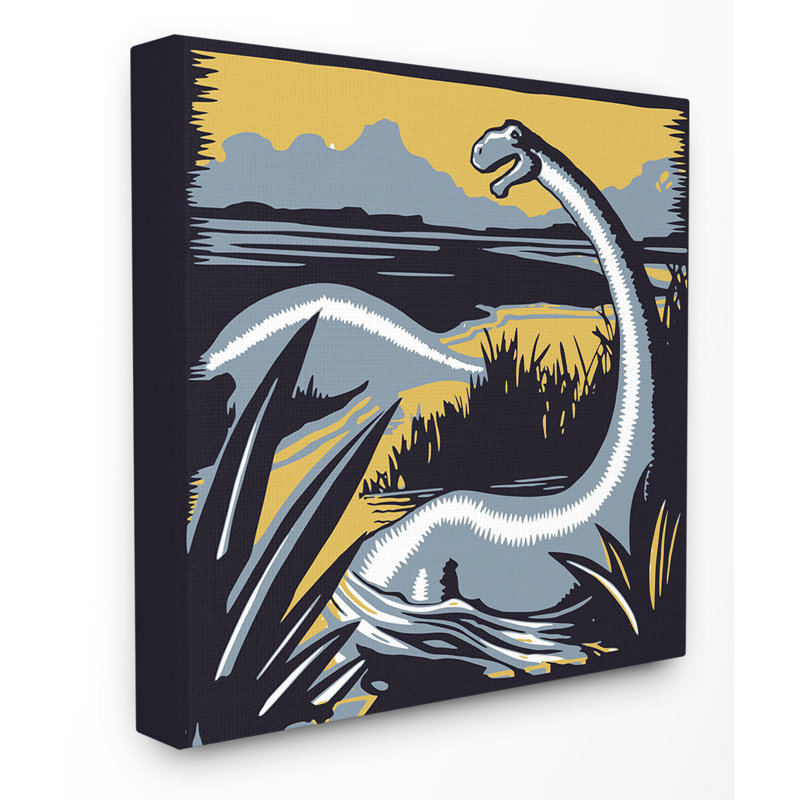 « dinosaur », impression, H 12 po x l 12 po, Giclée encadrée noir minuit