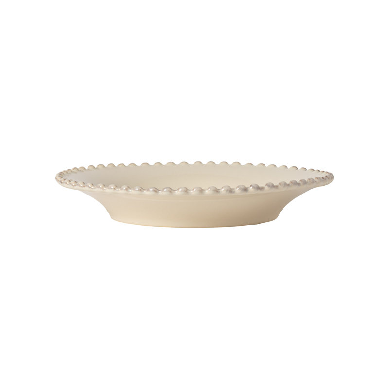 Pearl 21oz. Handmade Stoneware Pasta Plate, Cream