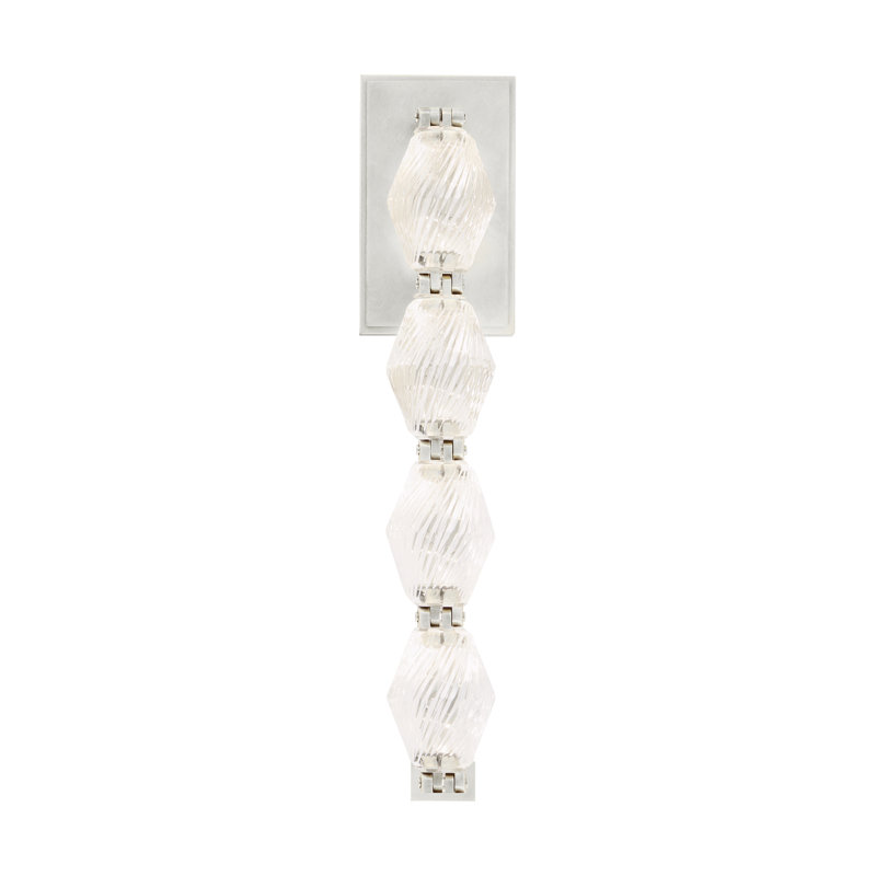 Collier LED Armed Sconce, Polished Nickel, 28"