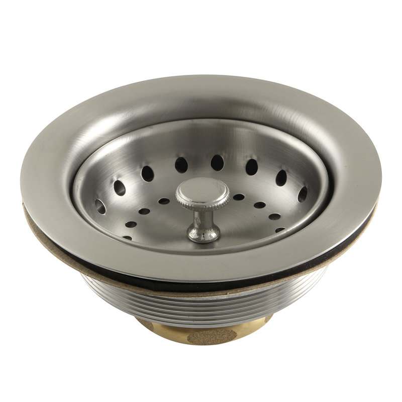 Kingston laiton Tacoma 3 1/2 pouces évier de cuisine panier crépine seulement, Nickel brossé