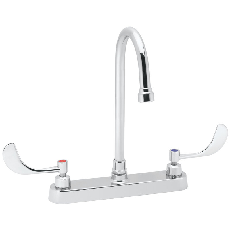 Polished Chrome Dual-Handle Gooseneck Widespread Bathroom Faucet