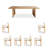 Bobb 6 - Person Burlywood Rectangular Solid Wood Dining Table Set-126050550-126050543